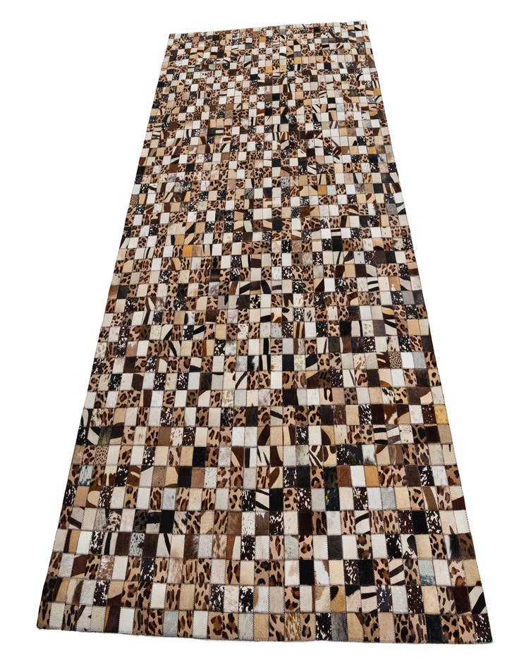 Detail image of  5' 1 x 8' 1 Cowhide Leather Rug