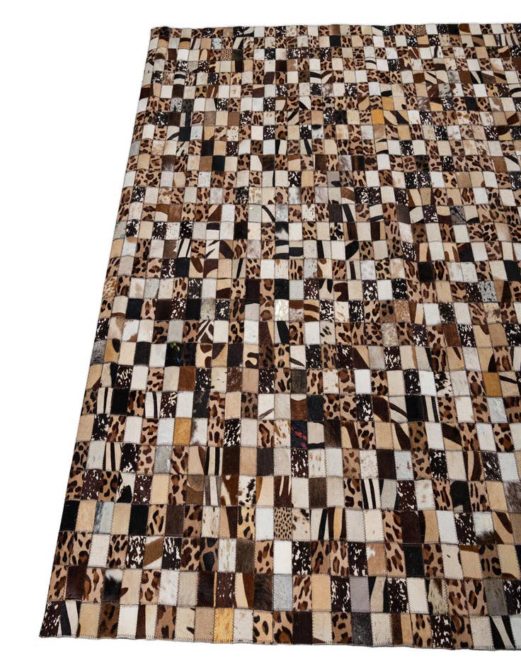 Detail image of  5' 1 x 8' 1 Cowhide Leather Rug