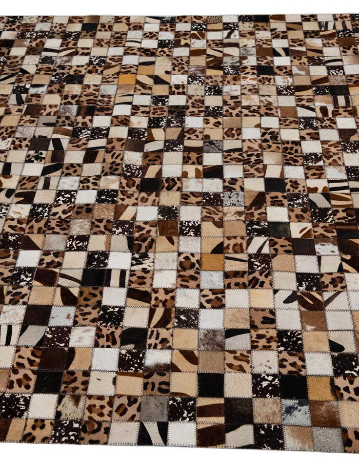 Detail image of  5' 1 x 8' 1 Cowhide Leather Rug