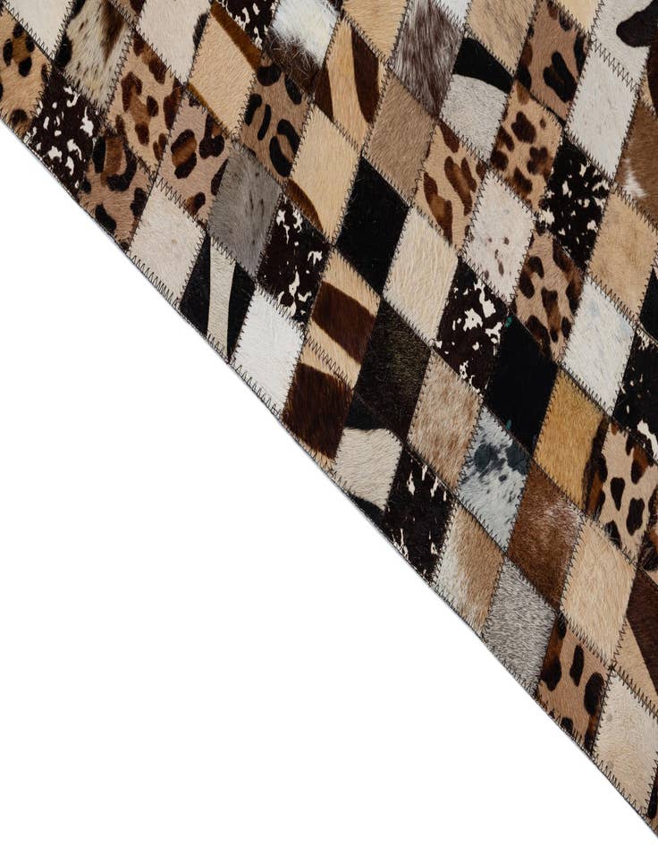 Detail image of  5' 1 x 8' 1 Cowhide Leather Rug