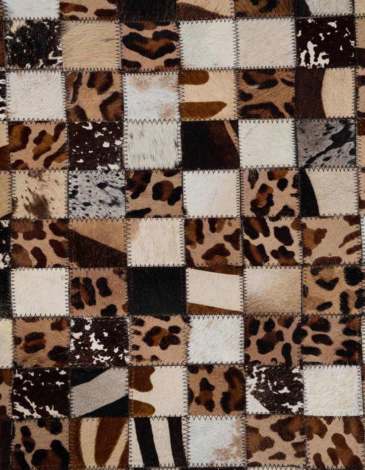 Detail image of  5' 1 x 8' 1 Cowhide Leather Rug
