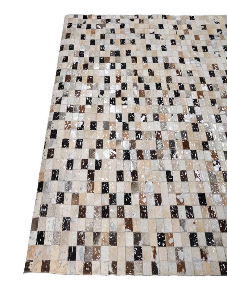 Detail image of  5' 1 x 8' 1 Cowhide Leather Rug