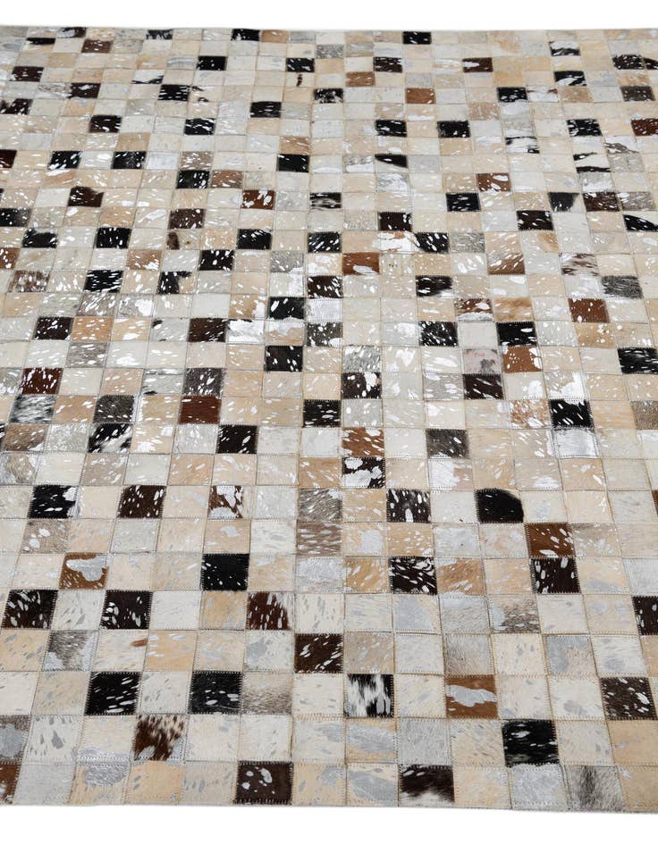 Detail image of  5' 1 x 8' 1 Cowhide Leather Rug