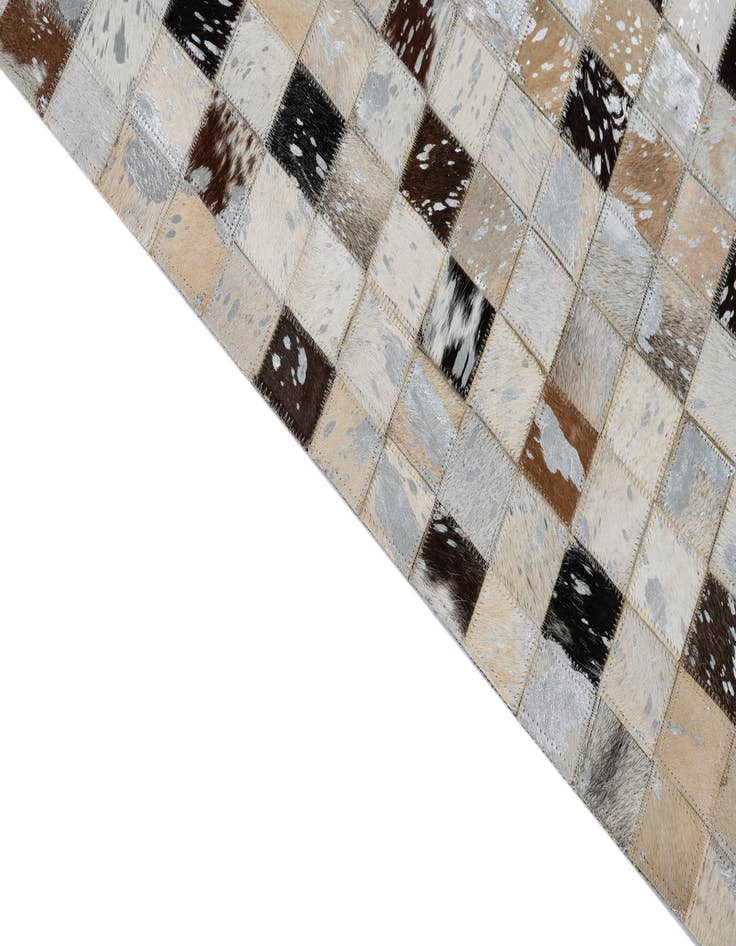 Detail image of  5' 1 x 8' 1 Cowhide Leather Rug