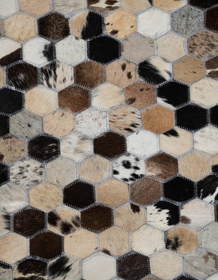Detail image of  5' 1 x 8' Cowhide Leather Rug