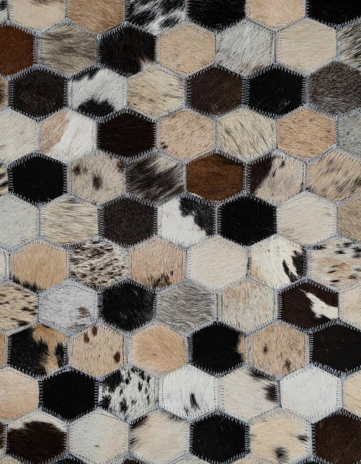 Detail image of  5' 1 x 8' Cowhide Leather Rug