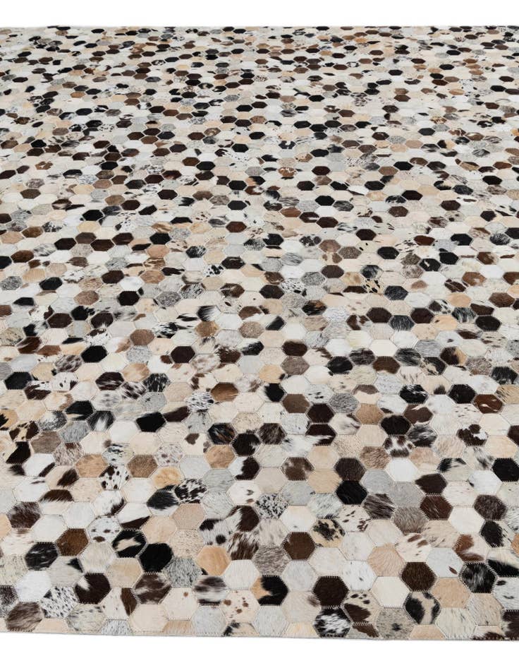 Detail image of  8' 1 x 10' Cowhide Leather Rug