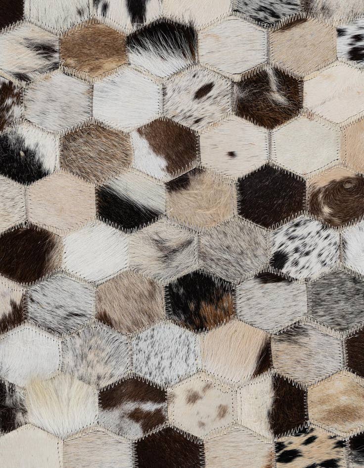 Detail image of  8' 1 x 10' Cowhide Leather Rug