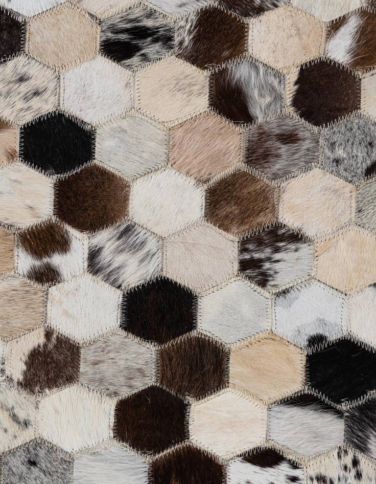 Detail image of  8' 1 x 10' Cowhide Leather Rug