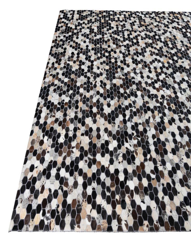 Detail image of  8' 1 x 10' Cowhide Leather Rug