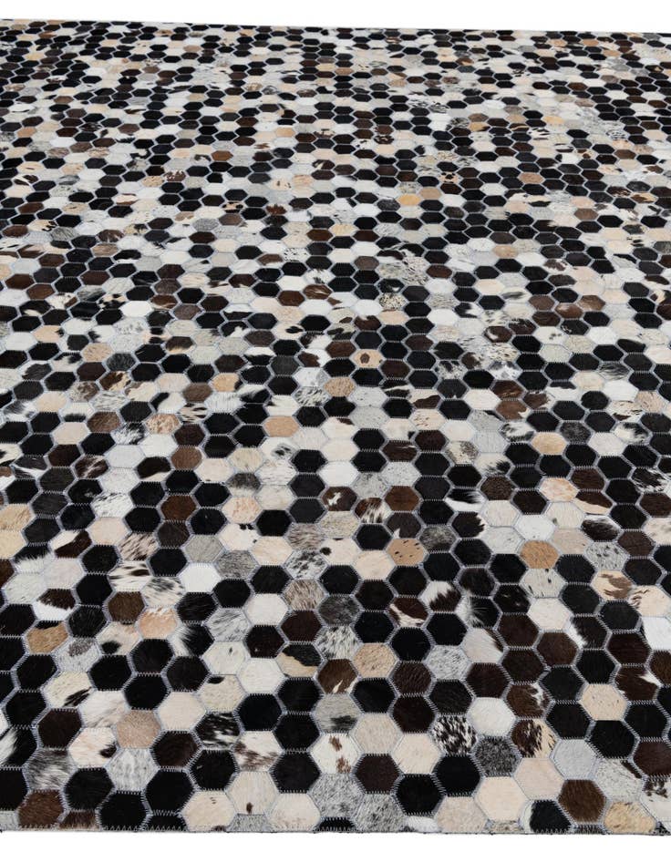 Detail image of  8' 1 x 10' Cowhide Leather Rug