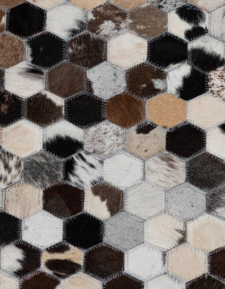 Detail image of  7' 10 x 9' 8 Cowhide Leather Rug