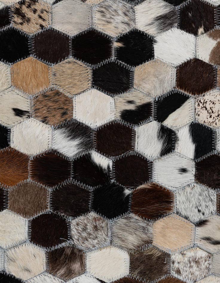 Detail image of  7' 10 x 9' 8 Cowhide Leather Rug