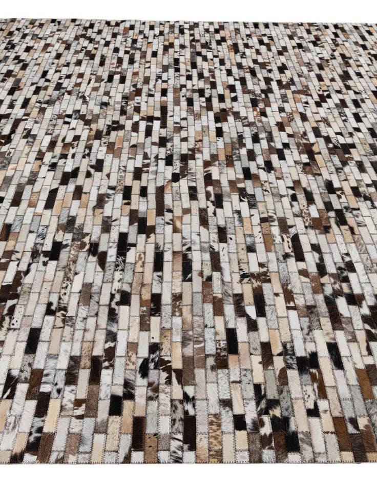 Detail image of  8' 1 x 9' 9 Cowhide Leather Rug