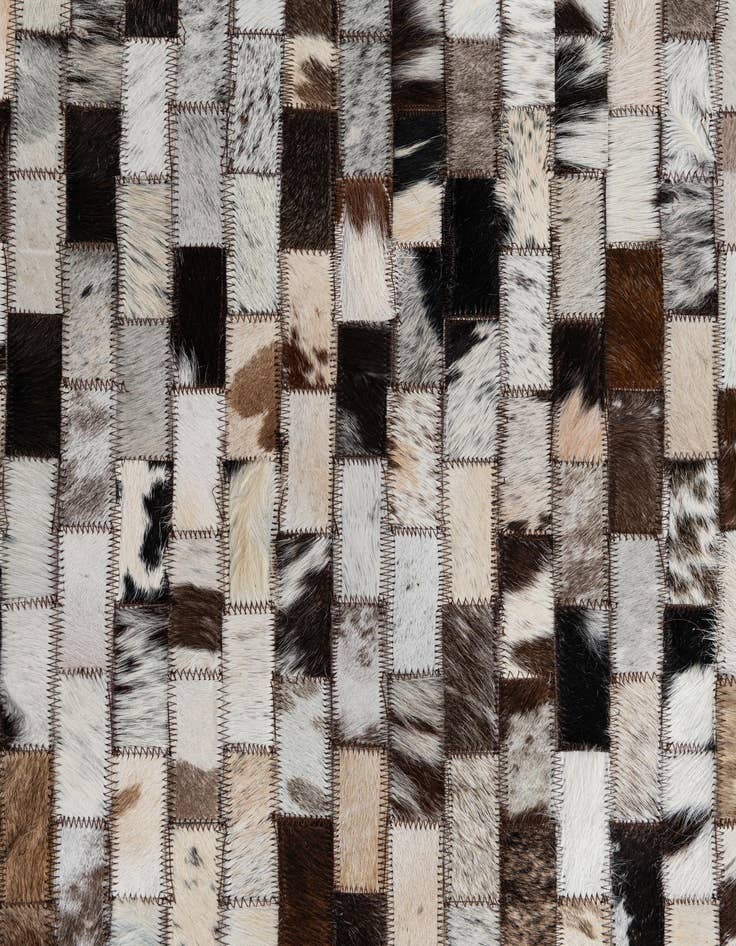 Detail image of  8' 1 x 9' 9 Cowhide Leather Rug