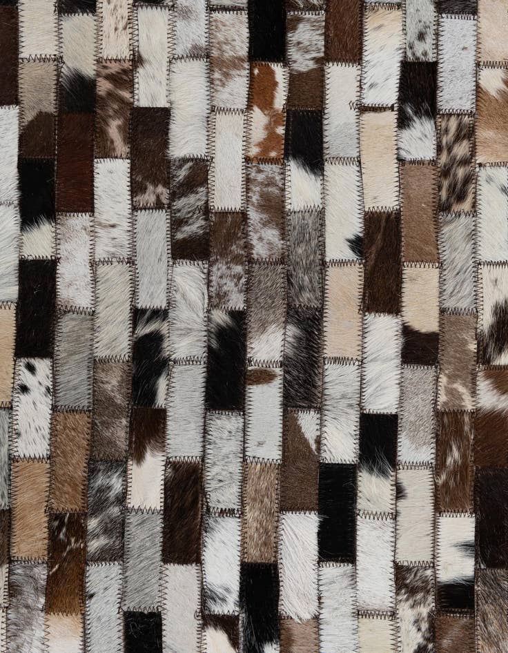 Detail image of  8' 1 x 9' 9 Cowhide Leather Rug