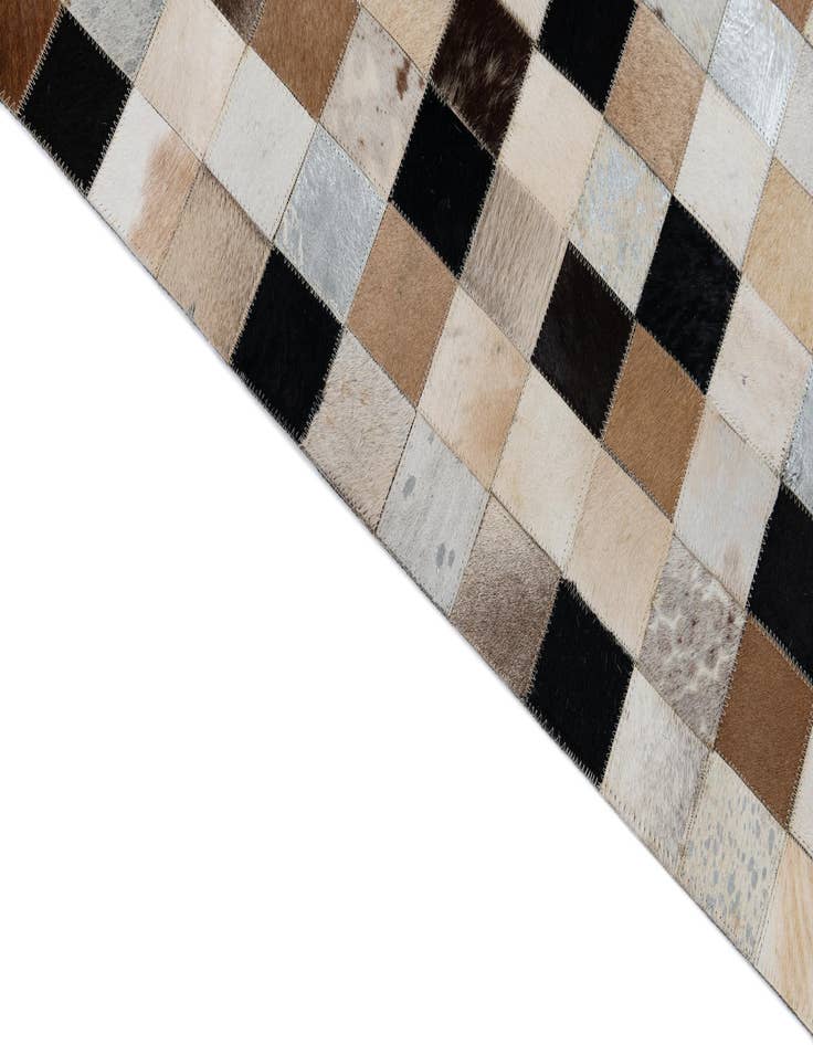 Detail image of  8' 1 x 10' Cowhide Leather Rug