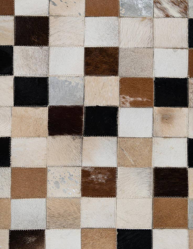 Detail image of  8' 1 x 10' Cowhide Leather Rug