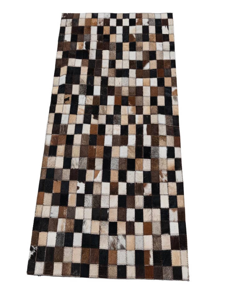 Detail image of  2' 3 x 3' 1 Cowhide Leather Rug