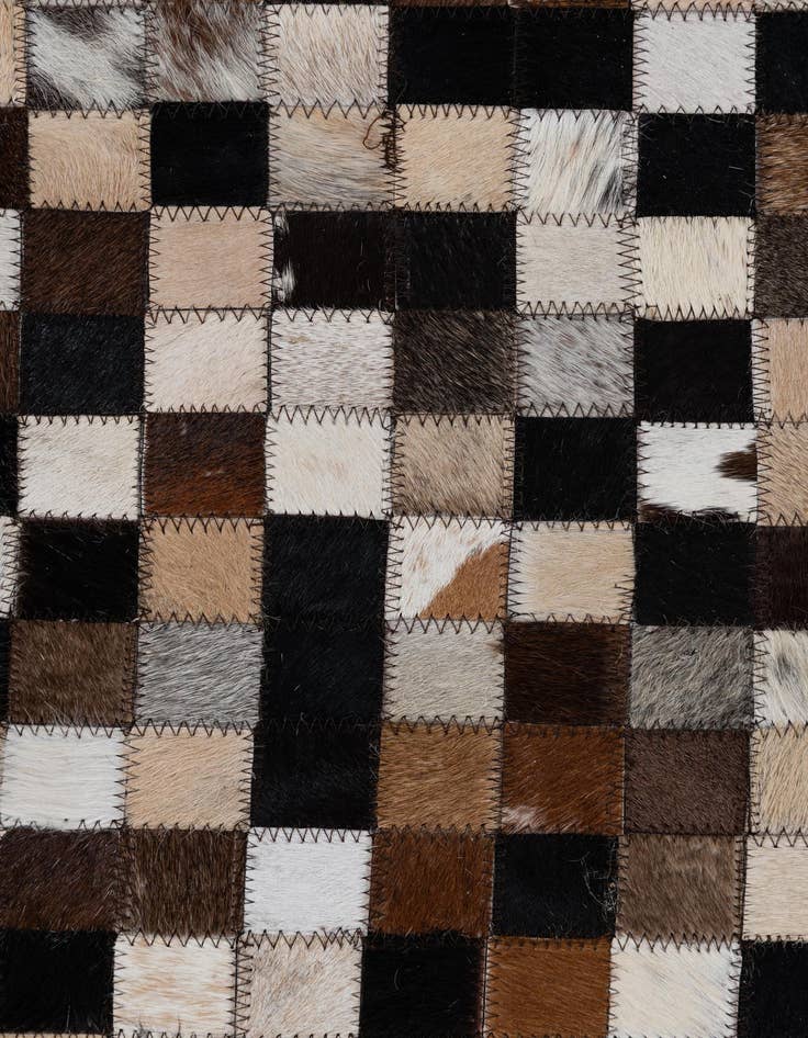 Detail image of  2' 3 x 3' 1 Cowhide Leather Rug
