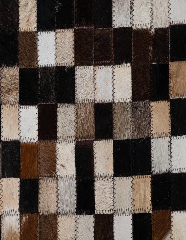 Detail image of  2' 3 x 3' 1 Cowhide Leather Rug