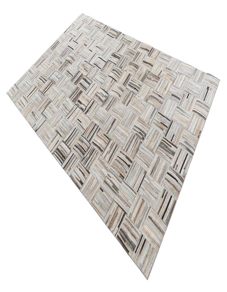 Detail image of  4' 10 x 7' 9 Cowhide Leather Rug