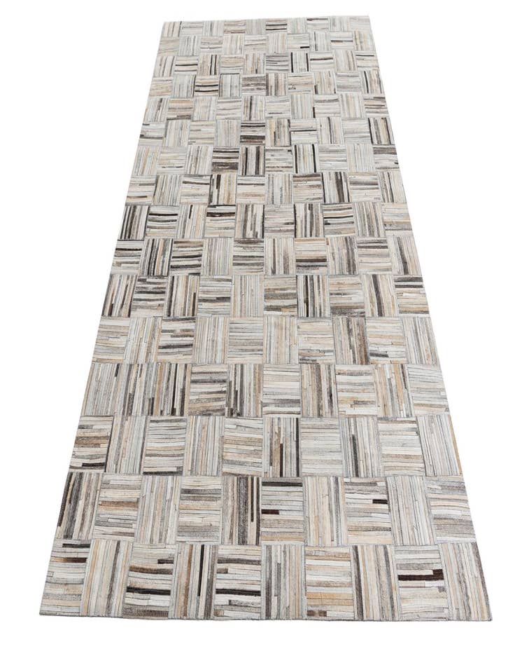 Detail image of  4' 10 x 7' 9 Cowhide Leather Rug