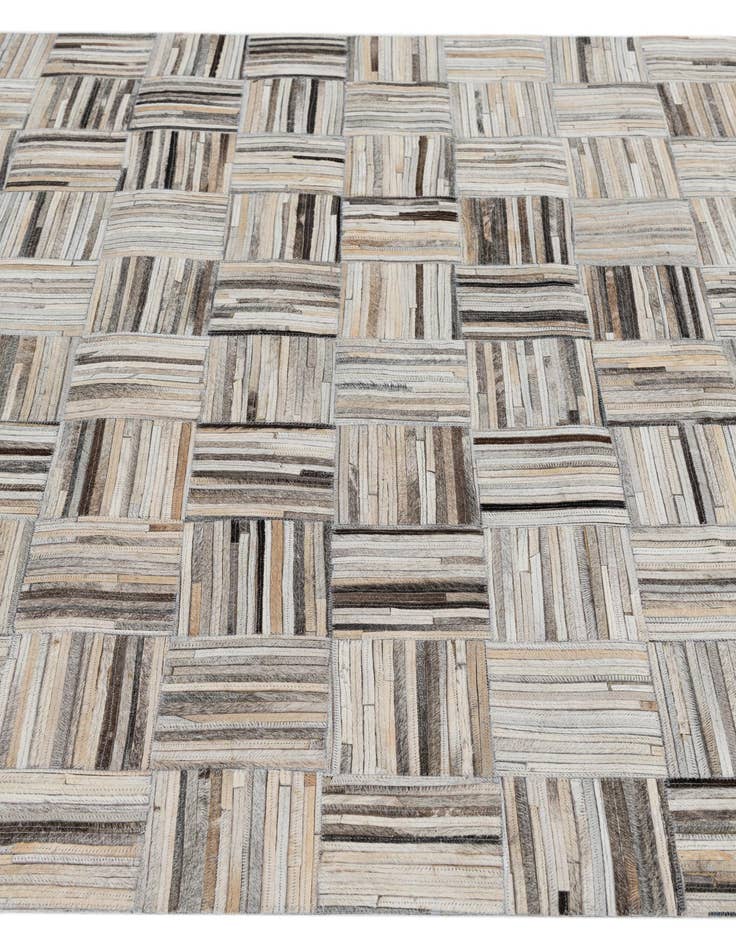 Detail image of  4' 10 x 7' 9 Cowhide Leather Rug