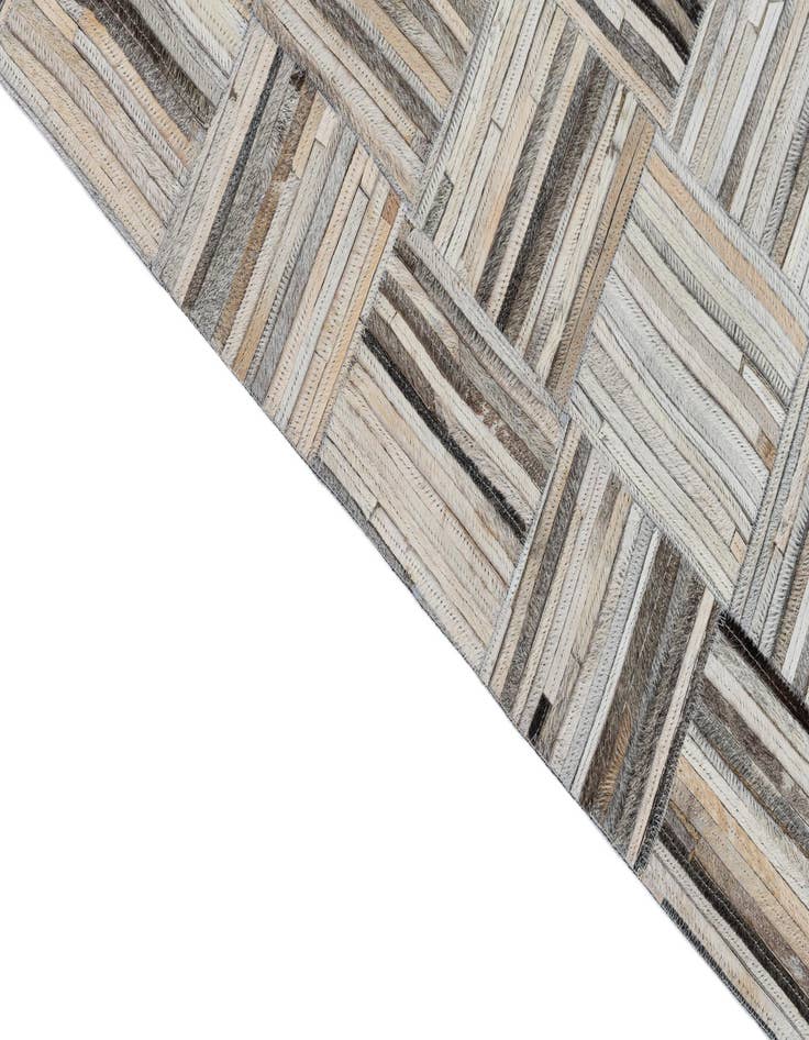 Detail image of  4' 10 x 7' 9 Cowhide Leather Rug