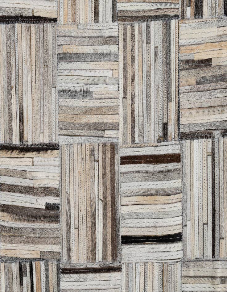 Detail image of  4' 10 x 7' 9 Cowhide Leather Rug