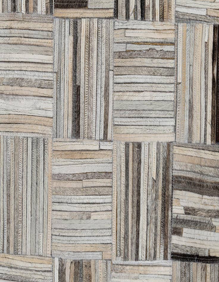 Detail image of  4' 10 x 7' 9 Cowhide Leather Rug