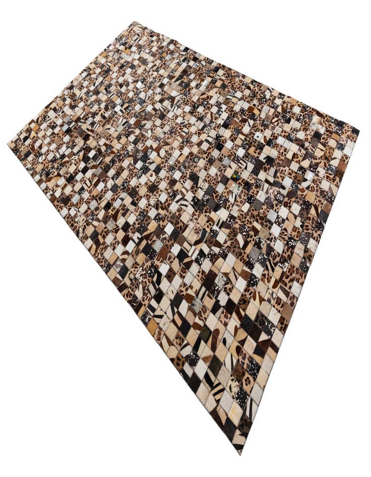 Detail image of  5' 1 x 8' 1 Cowhide Leather Rug