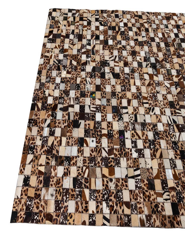 Detail image of  5' 1 x 8' 1 Cowhide Leather Rug