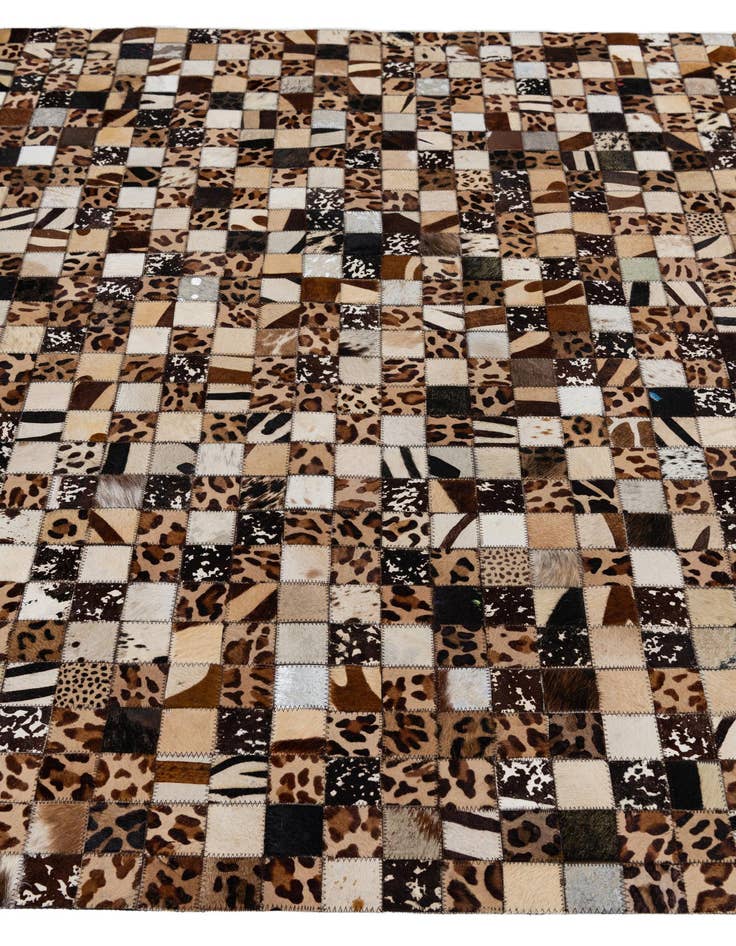 Detail image of  5' 1 x 8' 1 Cowhide Leather Rug