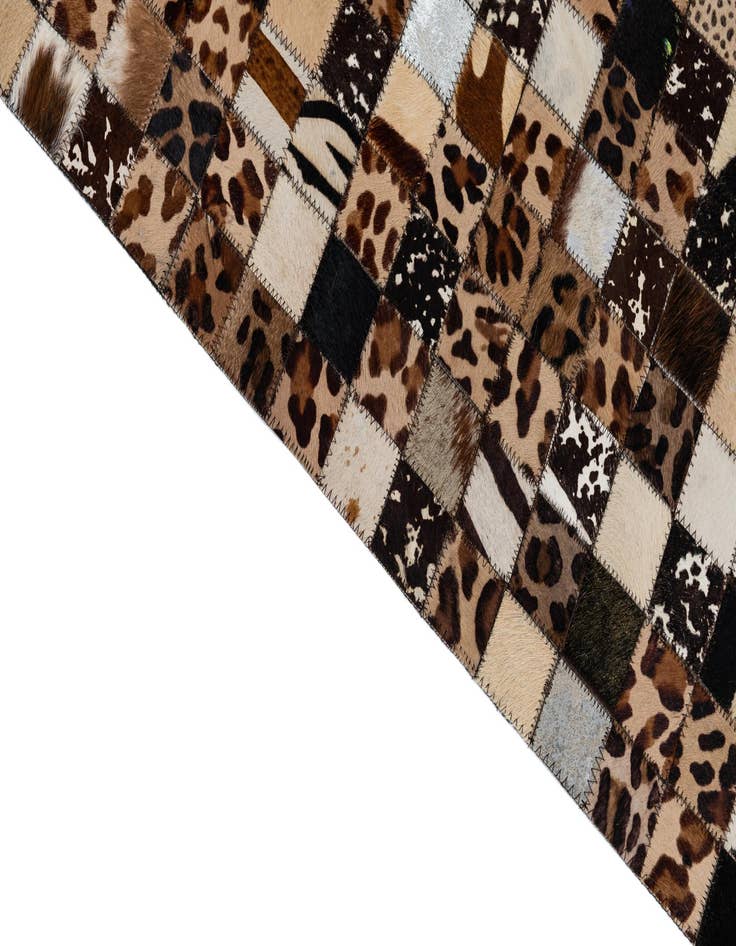 Detail image of  5' 1 x 8' 1 Cowhide Leather Rug