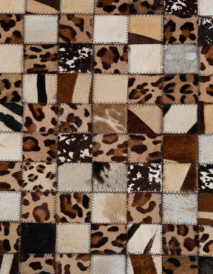 Detail image of  5' 1 x 8' 1 Cowhide Leather Rug