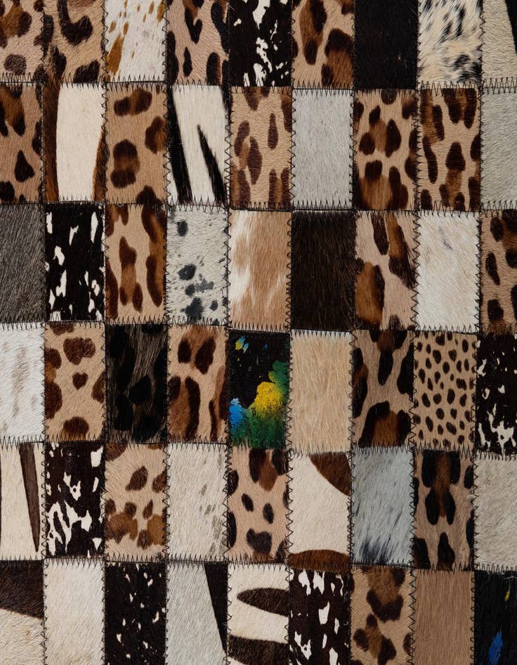 Detail image of  5' 1 x 8' 1 Cowhide Leather Rug