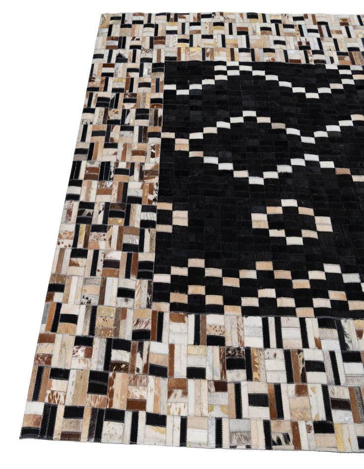 Detail image of  5' x 7' 10 Cowhide Leather Rug