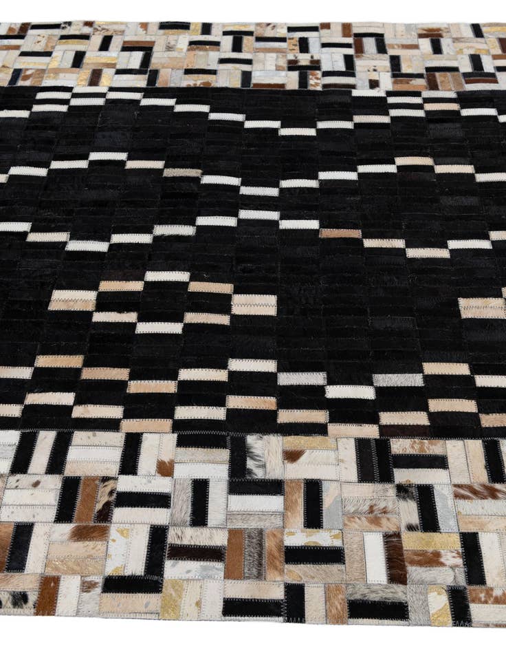 Detail image of  5' x 7' 10 Cowhide Leather Rug