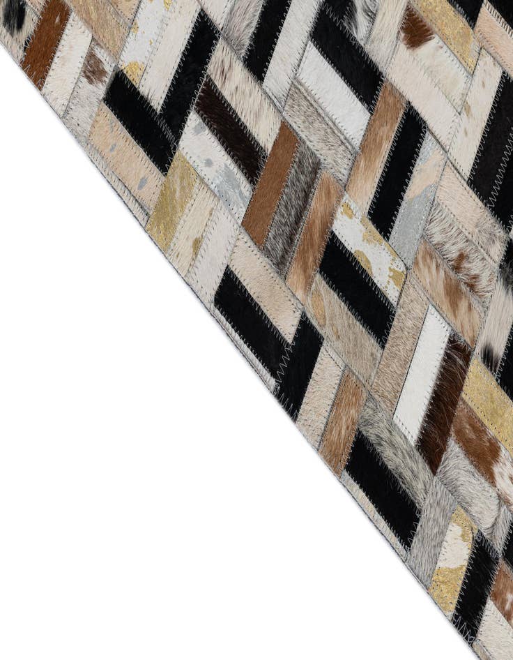 Detail image of  5' x 7' 10 Cowhide Leather Rug