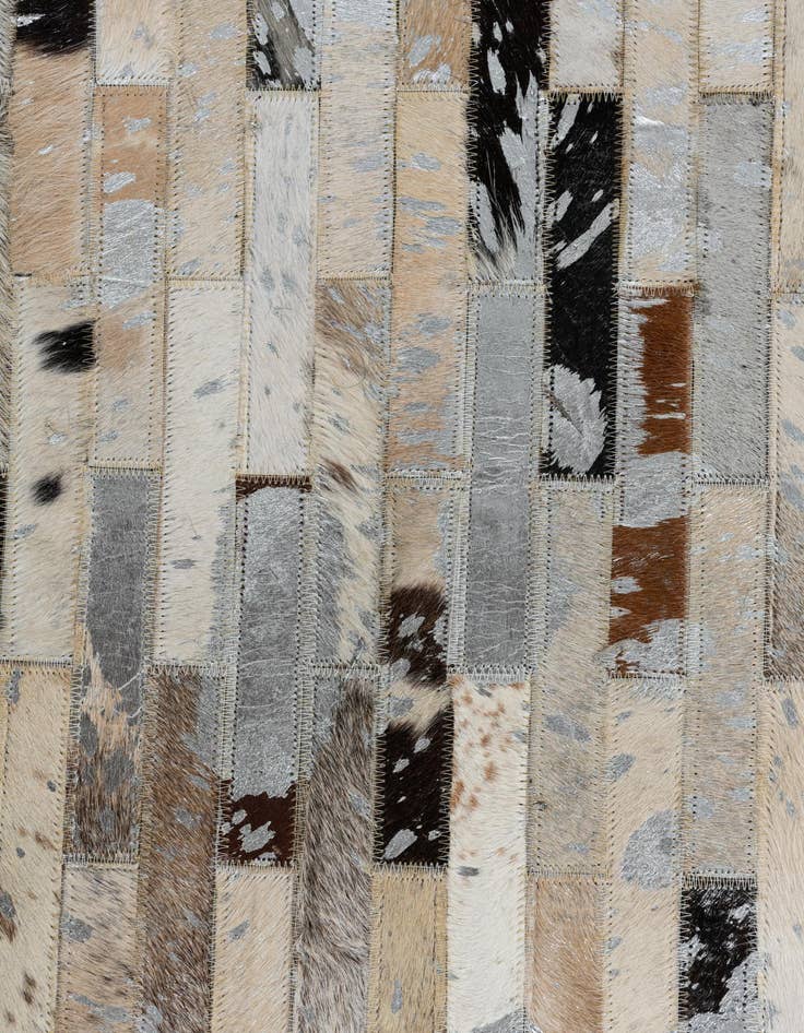Detail image of  5' 2 x 8' 1 Cowhide Leather Rug