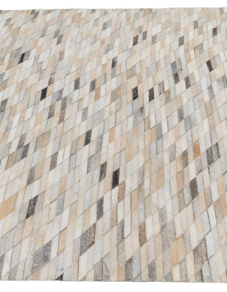 Detail image of  4' 10 x 7' 8 Cowhide Leather Rug