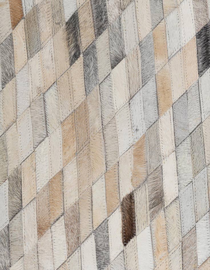 Detail image of  4' 10 x 7' 8 Cowhide Leather Rug