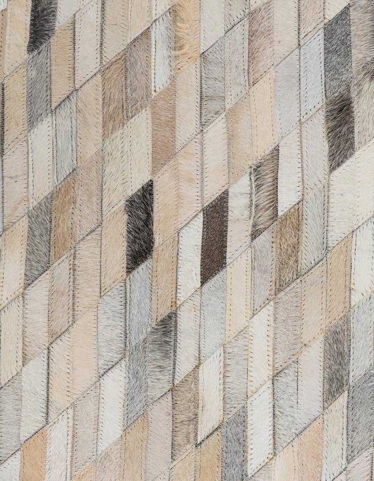Detail image of  4' 10 x 7' 8 Cowhide Leather Rug