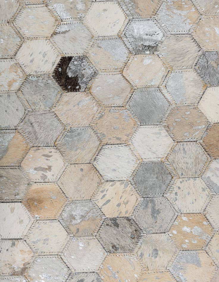 Detail image of  5' 1 x 8' Cowhide Leather Rug