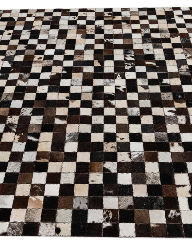 Detail image of  5' 1 x 8' 1 Cowhide Leather Rug