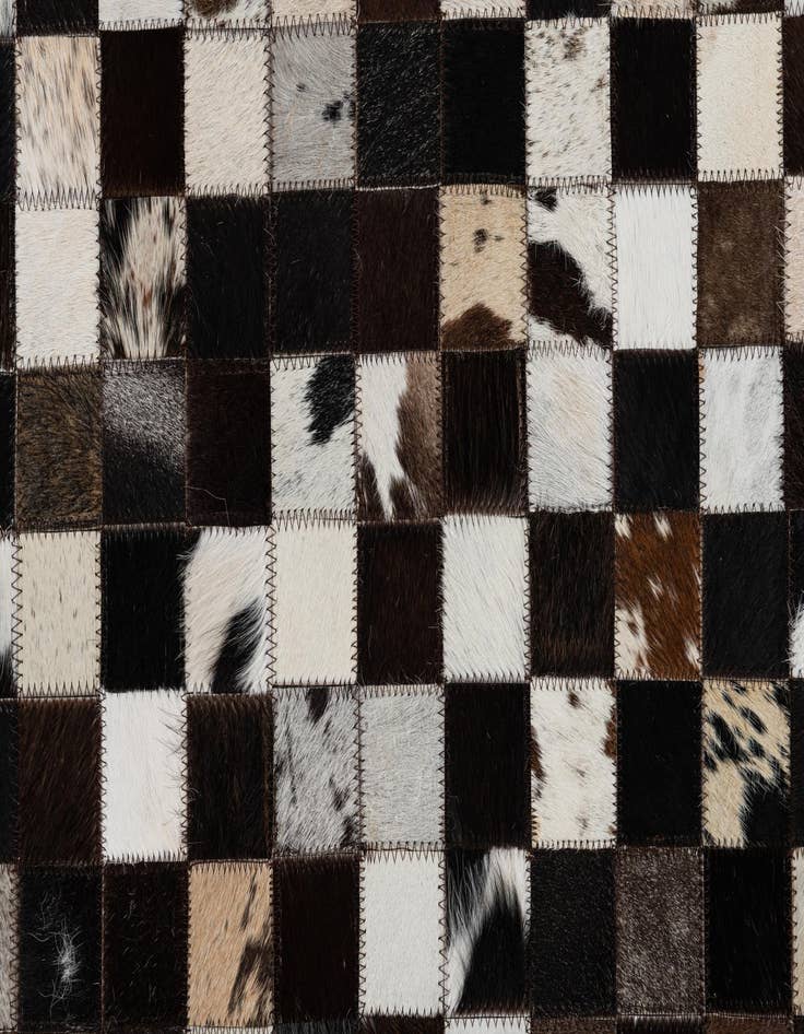 Detail image of  5' 1 x 8' 1 Cowhide Leather Rug