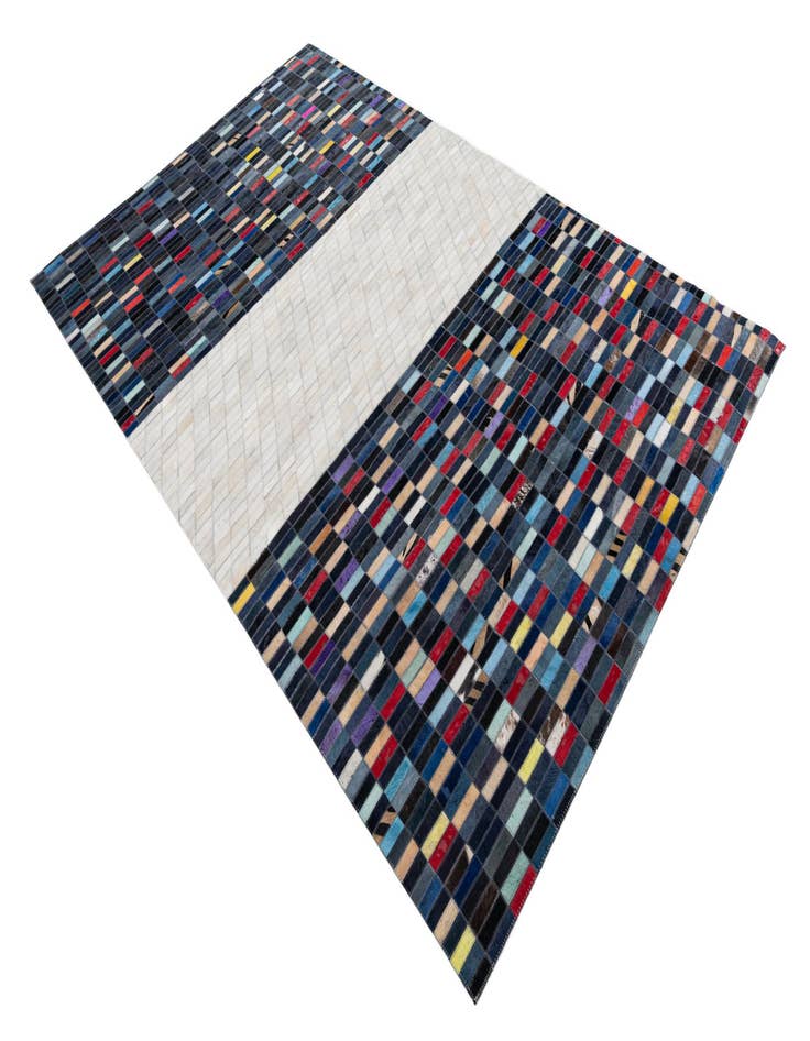 Detail image of  5' 1 x 8' Cowhide Leather Rug