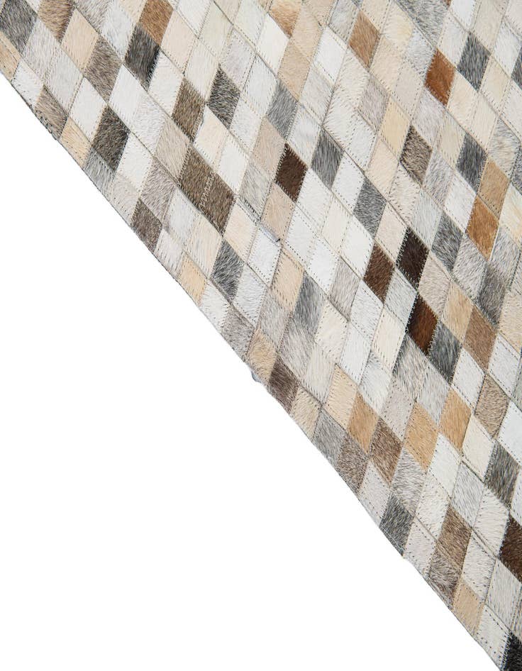 Detail image of  5' 2 x 7' 10 Cowhide Leather Rug