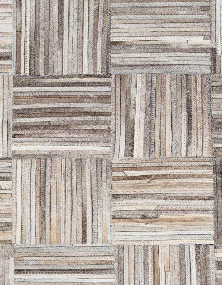 Detail image of  4' 10 x 7' 9 Cowhide Leather Rug